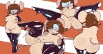 absurd_res anthro anus belly big_breasts big_butt big_ears boots breasts brown_hair butt clothing eyewear female footwear fur genitals glasses hair hi_res high_heeled_boots high_heels latex latex_boots latex_clothing latex_footwear latex_legwear latex_stockings latex_thigh_boots legwear mammal mouse multiple_poses murid murine opaque_glasses overweight overweight_anthro overweight_female pose presenting presenting_hindquarters presenting_vulva red_(vono) rodent shoes shortstack shortstack_female sketch_page solo spiral_glasses spread_legs spreading stockings tail tan_body tan_fur thigh_boots thigh_highs vono vulva
