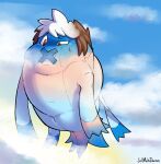 alternate_color ambiguous_gender animate_inanimate artist_name blue_background blue_body bodily_fluids brown_eyes brown_hair cloud demi_transformation drifblim eyebrows feral generation_4_pokemon hair hair_color_change hi_res human human_to_feral inflatable inflatable_transformation inflating inflation justmehdarren light_body light_skin living_inflatable mammal mid_transformation mouthless multicolored_hair nintendo one_eye_half-closed pokemon pokemon_(species) raised_eyebrow short_hair simple_background sky solo species_transformation sweat sweatdrop tan_body tan_skin text transformation two_tone_hair white_hair