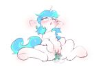 1_horn belly big_belly blue_eyes blue_hair blush bodily_fluids chest_tuft digital_drawing_(artwork) digital_media_(artwork) equid equine female female_feral female_penetrated feral feral_penetrated flat_colors front_view fucked_silly fur fur_tuft genital_fluids hair hi_res hooves horn lunargent mammal medium_hair monotone_body monotone_fur multicolored_hair mythological_creature mythological_equine mythology open_mouth parasite penetration quadruped sex simple_background sitting solo tentacle_in_vagina tentacle_penetration tentacle_sex tentacles tuft two_tone_hair unguligrade unicorn vaginal vaginal_fluids vaginal_penetration white_background white_body white_fur