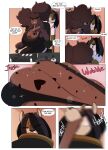 2026 absurd_res afro_puffs anthro arcade_stick big_breasts blazethefox breasts brown_body brown_fur brown_hair canid canine canis chair cleavage cleavage_overflow close-up clothed clothing comic controller dal_(blazethefox) dialogue domestic_dog down_blouse dreadlocks duo english_text eye_through_hair eyebrows female fightstick fur furniture game_controller hair hair_over_eye heart_(marking) hi_res honk huge_breasts leaning leaning_forward leggings legwear looking_at_another looking_at_breasts male mammal markings office_chair open_mouth raised_eyebrow shirt simple_background sitting smile smirk snout_grab sparkles speech_bubble tank_top text topwear translucent translucent_hair yellow_eyes