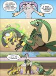 2026 absurd_res ambiguous_gender angry anthro anthrofied bodily_fluids clenched_teeth clothed clothing comic dialogue digital_media_(artwork) dizzy_eyes english_text generation_3_pokemon generation_5_pokemon generation_6_pokemon group grovyle harmony_scarf helioptile hi_res holding_object looking_down medicine mienshao nintendo odeko-yma open_mouth pokemon pokemon_(species) pokemon_mystery_dungeon pokemorph signature speech_bubble spike_chunsoft sweat sweatdrop teeth text trio unconscious uniform