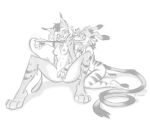 4_toes 5_fingers anthro bandai_namco bell bell_collar blush breasts cane_mckeyton cheek_tuft collar digimon digimon_(species) duo ear_tuft eyewear facial_tuft feet felid feline female female/female fingering fingering_partner fingers garurumon glasses hi_res kneeling long_ears long_tail looking_at_another looking_at_partner lynx mammal markings monochrome nervous nervous_top nicnak044 nicole_(nicnak044) nipples nude nude_female on_ground pointy_ears prick_ears sex signature simple_background sketch spots spotted_markings spread_legs spreading striped_markings stripes tail teeth toes tuft whiskers white_background