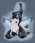 aeromorph aircraft airplane anthro areola back_wings belly berkutmakesart big_belly black_areola black_body black_nipples blue_eyes breasts cockpit dark_areola dark_nipples digital_media_(artwork) female fin genitals hi_res jet jet_engine kneeling living_aircraft living_machine living_vehicle looking_at_viewer machine metallic_body navel nipples non-mammal_nipples not_furry nude nude_female overweight overweight_female simple_background smile solo su-47 tail tail_fin thick_thighs vehicle vulva white_body wide_hips wings