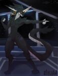absurd_res anthro cosmic_background ear_piercing ear_ring fur fur_markings hi_res horn hybrid lambam male markings piercing reptile ring_piercing scalie snake solo space space_background tusks