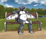 aeromorph aircraft airplane back_wings belly bench berkutmakesart big_belly cockpit digital_media_(artwork) featureless_crotch fin grey_body hi_res jet jet_engine living_aircraft living_machine living_vehicle looking_at_viewer machine male metallic_body navel not_furry nude nude_male outside overweight overweight_male sitting smile solo tail tail_fin thick_thighs vehicle wheel wheel_feet white_body wide_hips wings