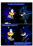 absurd_res badnik black_background black_eyes black_sclera blue_body blue_ears blue_hair blue_quills blue_tail border classic_metal_sonic closed_smile clothing comic crossed_arms english_text eulipotyphlan glistening glistening_eyes gloves green_eyes grey_body grey_nose grey_skin hair handwear hedgehog hi_res kolsan machine mammal metal_sonic mouth_closed mouthless multicolored_body pointy_nose pupils red_eyes robot sega short_tail simple_background smile sonic_the_hedgehog_(series) tail tan_inner_ear text text_box white_border white_clothing white_gloves white_handwear yellow_inner_ear
