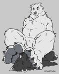 anthro bear canid canine canis coal_(samt517) domestic_dog duo feet foot_fetish foot_focus foot_on_face hi_res howell_(howellthabear) howellthabear husky larger_male male male/male mammal nordic_sled_dog pawpads paws polar_bear sitting sitting_on_another size_difference spitz ursine