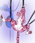 2026 anthro anus arms_above_head arms_tied border bound colored countershade_face countershade_paws countershade_torso countershading digital_drawing_(artwork) digital_media_(artwork) electronics entangled felid female fur genitals hair headphones humanoid_genitalia humanoid_vulva inner_ear_fluff inside leopard long_hair long_tail looking_at_viewer mammal markings micro nicnak044 nipples orange_eyes pantherine pawpads paws pink_body pink_fur pink_hair pink_nipples pink_nose pink_pawpads signature solo spots spotted_markings spread_legs spreading striped_markings stripes suspension tail tuft vulva watermark white_border wire
