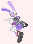 4_fingers ankle_cuffs anthro bodily_fluids clothed clothing crossdressing crying cuff_(restraint) eyelashes fingers glitch_productions handcuffs hi_res jax_(tadc) lace_panties lagomorph legwear leporid long_eyelashes looking_at_viewer looking_back looking_back_at_viewer lying_on_ground maid_headdress maid_uniform male mammal metal_cuffs on_ground rabbit restraints solo stockings submarine_screw sweat sweatdrop tears the_amazing_digital_circus uniform