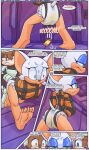 absurd_res anthro bat blue_eyes blue_eyeshadow bodily_fluids comic diaper english_text eyelashes eyeshadow female genital_fluids green_eyes hi_res makeup male mammal paddedulf restraints rouge_the_bat running security security_guard sega sonic_the_hedgehog_(series) straitjacket tail text unclean_diaper urine used_diaper wet_diaper yellow_eyes