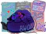 2022 animate_inanimate anthro belly belly_expansion big_belly big_breasts big_butt bite biting_lip blueberry_inflation blush breast_expansion breasts butt butt_expansion canid canine canis dialogue domestic_dog english_text expansion eyelashes female growth_drive hand_on_belly hand_on_own_belly heart_symbol hi_res huge_belly huge_butt hyper hyper_belly immobile inflation mammal navel nintendo nintendo_switch shortstack sinflative solo switch_dog text