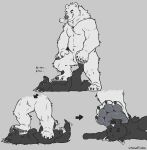 anthro bear canid canine canis coal_(samt517) dialogue domestic_dog duo english_text feet foot_fetish foot_on_face hi_res howell_(howellthabear) howellthabear husky male male/male mammal nordic_sled_dog paws polar_bear size_difference spitz stomping text trampling ursine weight_difference