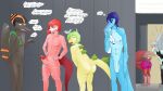 16:9 2sleepee abs anthro aquatic artist_name balls bent_over big_butt big_penis black_bottomwear black_clothing black_crop_top black_pants black_shirt black_topwear blue_body blue_eyes blue_hair blush bone_frill bottomwear breath brown_body butt clothed clothed_anthro clothed_male clothing colored crop_top crossgender devlog:_a_post-modern_college_experience dialogue digital_media_(artwork) dinosaur dirty_talk dromaeosaurid english_text erection fang_(gvh) feathered_tail feathered_wings feathers femboy fingers flaccid frill_(anatomy) ftm_crossgender genitals glans goodbye_volcano_high green_body green_hair grey_body grey_hair group hair hands_on_hips hi_res humanoid_genitalia humanoid_hands humanoid_penis inside ko_op_(game_developer) leo_(gvh) liopleurodon long_hair looking_at_another looking_at_genitalia looking_at_penis male male/male markings naser_(gvh) navel nipples non-mammal_balls non-mammal_navel non-mammal_nipples nude_anthro nude_male open_mouth open_smile orange_body orange_eyes ornithischian pants penis pink_body plesiosaur pliosaur prehistoric_species pterosaur purple_eyes red_hair reed_(gvh) reptile saurischian scalie shaded shirt short_hair short_tail small_penis smile smug speech_bubble spiked_tail spikes spikes_(anatomy) stegosaurian stegosaurus stella_(gvh_beta) striped_markings stripes tail text theo_(devlog) theropod thought_bubble thyreophoran topless topless_anthro topless_male topwear vein veiny_penis velociraptor wide_eyed widescreen wings