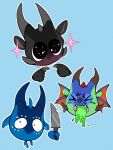 absurd_res ambiguous_gender aomadragon blush chibi dragon european_mythology eyes_closed facial_horn feral glory_(wof) group hi_res holding_knife holding_object horn knife mythological_creature mythological_scalie mythology nightwing_(wof) nose_horn rainwing_(wof) scalie seawing_(wof) simple_background starflight_(wof) trio tsunami_(wof) western_dragon wings_of_fire
