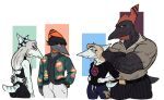 alternate_form annoyed anthro arm_feathers bald black_bottomwear black_clothing black_crop_top black_hair black_pants black_shirt black_topwear blonde_hair blue_body bone_frill bottomwear buffysaintfury cavemanon_studios clothed clothed_anthro clothed_female clothed_male clothing collar colored crop_top crossed_arms daughter_(lore) digital_media_(artwork) elbow_feathers eyes_mostly_closed fang_(gvh) father_(lore) father_and_child_(lore) father_and_daughter_(lore) father_and_son_(lore) feathers female floral_print frill_(anatomy) frown furgonomic_bottomwear furgonomics geometric_background goodbye_volcano_high grey_body grey_bottomwear grey_clothing grey_feathers grey_hair grey_pants group hair half-length_portrait hand_in_pocket hands_on_hips jacket ko_op_(game_developer) long_hair looking_aside looking_at_another male markings mother_(lore) mother_and_child_(lore) mother_and_daughter_(lore) mother_and_son_(lore) muscular muscular_anthro muscular_arms muscular_male narrowed_eyes naser_(gvh) orange_eyes pants parent_(lore) parent_and_child_(lore) parent_and_daughter_(lore) parent_and_son_(lore) pockets portrait pose prehistoric_species pterosaur reptile ripley_(snoot_game) samantha_(snoot_game) scalie scar shaded shirt short_hair short_tail simple_background smile snoot_game son_(lore) spiked_collar spikes striped_markings stripes tail tan_clothing tan_shirt tan_topwear topwear