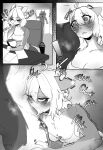 2023 3_panel_comic absurd_res anthro anthro_on_anthro anthro_penetrated anthro_penetrating anthro_penetrating_anthro arcanis_(hahaluckyme) artist_name breasts bulge canid canine canis chair clothed clothed_female clothing comic dated digital_drawing_(artwork) digital_media_(artwork) domestic_cat duo eyes_closed felid feline felis fellatio female female_anthro female_penetrated fur furniture greyscale hair heart_eyes heart_symbol hi_res holding_object holding_pen male male/female male_anthro male_penetrating male_penetrating_female mammal monochrome nadacheruulewd oral pen penetration penile penis_in_mouth sex sitting text wolf