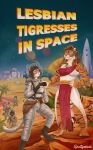 absurd_res alien_planet anthro astronaut astronaut_suit book_cover clothed clothing cover detailed_background digital_media_(artwork) domestic_cat duo english_text fangs felid feline felis female fur hair harness headgear hi_res mammal markings muscular orange_body orange_fur outside pantherine planet plant rock science_fiction smile space spacesuit spottymichi star striped_body stripes tabby_cat tail teeth text tiger