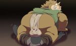 2026 anthro asian_clothing big_butt biped brown_body bulge butt clothed clothing dragon_quest duo east_asian_clothing eto1212 fundoshi hi_res humanoid_hands japanese_clothing kemono lying male mammal orc_(dragon_quest) overweight overweight_male sitting sitting_on_another solo square_enix suid suine sus_(pig) tusks underwear wild_boar