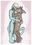 about_to_kiss absurd_res anies_(infernal-buck) anthro big_penis butt cervine deer duo feet genitals haplorhine hi_res hug infernal-buck looking_into_eyes lovers_moment male male/male mammal monkey nikita_(infernal-buck) nude penis primate pubes slim small_waist soles
