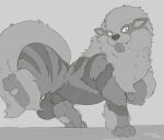 2026 3_toes animal_genitalia animal_penis arcanine balls blep bodily_fluids canine_genitalia canine_penis digital_drawing_(artwork) digital_media_(artwork) english_description erection feet feral fluffy fluffy_tail fur generation_1_pokemon genital_fluids genitals hi_res knot knotted_penis leaking_penis leaking_precum looking_at_viewer male monochrome neck_tuft nintendo penis pokemon pokemon_(species) precum raised_leg sheath sketch solo striped_body striped_fur stripes tail toes tongue tongue_out tuft verdantotter
