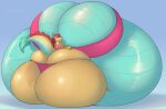 2026 2_horns anthro belly big_belly big_breasts big_butt bikini blue_body breasts butt clothing colored digital_drawing_(artwork) digital_media_(artwork) dragon female hair hi_res horn huge_belly huge_breasts huge_butt hyper hyper_belly hyper_breasts hyper_butt hyper_pregnancy immobile long_hair membrane_(anatomy) membranous_wings mythological_creature mythological_scalie mythology pink_bikini pink_clothing pink_swimwear pregnant pregnant_anthro pregnant_female scalie shaded sherrabast smile solo swimwear tail tail_tuft tan_body thick_tail tuft two-piece_swimsuit wings yellow_body