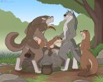 2026 5:4 animal_genitalia animal_penis anthro anthro_on_anthro anthro_penetrated anthro_penetrating anthro_penetrating_anthro anus areola breasts butt canid canine canine_genitalia canine_penis canis detailed_background erection fellatio female female_penetrated genitals group group_sex hi_res interspecies jishinu knot male male/female male_penetrating male_penetrating_female mammal markings mustelid nipples nude nude_anthro nude_female nude_male oral otter outside pawpads paws penetration penile penile_penetration penis penis_in_vagina sex spitroast threesome tribal tribal_markings vaginal vaginal_penetration vulva wolf