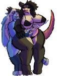 american_opossum anthro big_breasts black_body black_bra black_clothing black_fur black_panties black_sclera black_underwear blue_body blue_fur bra breast_grab breast_play breasts clothing duo female female/female floppy_ears fur green_eyes green_lips hairless_tail hand_on_breast hi_res lagomorph leporid lingerie lips lop_ears mammal marsupial on_lap orcii orciiusakei panties rabbit sitting_on_lap sketch slightly_chubby slightly_chubby_female tail thick_thighs tongue tongue_out underwear virginia_opossum white_body white_fur