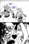abs anthro anthro_on_anthro armor artiomon bandai_namco bdsm bear bedroom_eyes belt bottomwear breastplate breasts clothed clothing comic dark_body dark_fur dialogue digimon digimon_(species) digimon_beatbreak duo ear_piercing english_text eyelashes felid feline female fingernails fur gloves hair hair_intakes handwear hi_res keyliom knee_guards locking_door long_fingernails long_nails male male/female mammal midriff monochrome murasamemon muscular muscular_anthro muscular_female muscular_male nails narrowed_eyes pantherine pants petplay piercing roleplay seductive sharp_teeth shirtless_male shocked shorts shoulder_guard smile stroking_chin tattoo teeth text white_hair