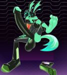 2026 5_toes abs alien anthro anus balls big_balls big_penis black_balls black_fingernails black_hair black_nails black_nose black_penis boots boots_removed canid canine canis clothed clothing colored colored_nails coyote digital_media_(artwork) feet fingernails footwear fur fusion genitals glistening glistening_body glistening_genitalia glistening_penis green_body green_fur hair haplorhine hi_res huge_balls huge_penis hyper hyper_genitalia hyper_penis latex latex_clothing long_penis loonatics_unleashed looney_tunes male mammal monkey muscular muscular_male nails nipple_outline no_underwear pecs penis primate raised_leg rxq shoes symbol_on_chest symbol_on_clothing tail tech_e._coyote tight_clothing toes turquoise_body turquoise_glans warner_brothers zane_(elliot-fiox)