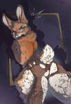 absurd_res angry anthro black_background brown_body butt collar colored digital_drawing_(artwork) digital_media_(artwork) digital_painting_(artwork) displeased eyewear female fluffy_hips fur glasses grey_eyes half-length_portrait hand_on_butt hi_res indignant lagomorph leporid long_ears mammal nude painting_(artwork) portrait rabbit shaded signature silva_reiter simple_background small_tail solo soron tail white_body white_fur wide_hips