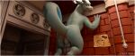 3d_(artwork) absurd_res anus backsack balls big_balls blue_body bouncing butt digital_media_(artwork) drag'n_wash dragon erection eyeliner feet feral gator_dragon_games genital_raphe genitals hi_res horn inside long_tail looking_at_viewer looking_back looking_back_at_viewer makeup male male_feral mythological_creature mythological_scalie mythology on_model paws perineum raphe_(anatomy) ryan_(drag'n_wash) scalie scrotal_raphe solo sporkthekidd tail