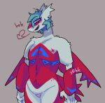 2026 aileron_(wepwawah) andromorph andromorph_anthro anthro anthrofied arm_markings arm_tuft back_wings black_fingernails black_nails blue_freckles blue_markings blue_scar body_freckles breath broad_shoulders chest_markings chevron_(marking) chuckling colored_nails confident confident_anthro ear_piercing ear_stud ear_tuft eye_through_hair eyebrow_through_hair eyebrows eyelashes facial_markings featureless_crotch fingernails freckled_face freckles fur generation_3_pokemon grey_background hair head_markings humanoid_hands intersex intersex_anthro latias leg_markings legendary_pokemon long_neck looking_at_viewer markings mask_(marking) mastectomy_scar nails narrowed_eyes nintendo no_navel nude nude_andromorph nude_anthro one_fang open_mouth open_smile partial_fur pecs piercing pokemon pokemon_(species) portrait pseudo_armwear pseudo_clothing pupils red_body red_freckles red_markings rounded_snout scar shaded short_hair shoulder_tuft signature simple_background slit_pupils smile smirk smirking_at_partner smug soft_shading solo standing star_(marking) tasteful_nudity teal_hair thick_eyelashes thigh_markings three-quarter_portrait torso_markings trans_(lore) trans_man_(lore) translucent translucent_hair triangle_(marking) tuft wepwawah white_body white_fur wing_markings wings yellow_eyes