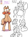 absurd_res anthro areola big_breasts bottomwear bra breasts canid canine cleavage clothed clothing dialogue fangs female fox freckles hair hanging_breasts hi_res huge_breasts jolly_pittstein looking_at_viewer mammal nipples nude open_mouth pants red_hair sagging_breasts shirt solo tail teeth theenfman topwear underwear