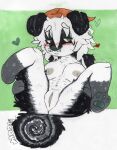 absurd_res anus butt canid canine canis domestic_dog female fur genitals hair hi_res husky kerchief looking_at_viewer mammal mootsncompany multicolored_body multicolored_fur nipples nordic_sled_dog paws presenting presenting_vulva siberian_husky sketch solo spitz tail traditional_media_(artwork) vulva white_hair
