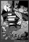 2025 5_fingers absurd_res anthro avian bird black_and_white camille_(nsfuwu4) clothed clothed_anthro clothed_female clothed_male clothing comic dialogue door english_text female fingernails fingers fully_clothed fully_clothed_anthro fully_clothed_female fully_clothed_male group hair hi_res lagomorph leporid male mammal markings monochrome multiple_scenes mustelid musteline nails nsfuwu4 owl ponytail rabbit reno_(nsfuwu4) star_(marking) text true_musteline vera_(nsfuwu4) weasel