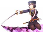  gloves itou_(mogura) medal military military_uniform original pantyhose pencil_skirt skirt solo sword uniform weapon 