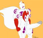 anthro balls big_balls big_penis fur generation_3_pokemon genitals huge_penis male muscular muscular_male nintendo penis pokemon pokemon_(species) riku9797 solo tail tribal white_body white_fur zangoose