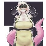 1:1 2026 absurd_res american_opossum anthro apron apron_only arm_tuft arm_under_breasts artist_name atlyss bangs big_breasts big_ears biped black_body black_fur breasts chang_(atlyss) cleavage clothed clothing collarbone colored crossed_arms digital_drawing_(artwork) digital_media_(artwork) dot_eyes ears_down eyebrows eyelashes facial_markings fangs female female_anthro front_view fur hair head_markings hi_res looking_at_viewer lovely_ghilas mammal markings marsupial mask_(marking) mostly_nude mostly_nude_anthro mostly_nude_female multicolored_body multicolored_fur narrowed_eyes navel_outline pinup pivoted_ears portrait pose rectangle sally_(atlyss) segmented_tail shaded short_hair shoulder_tuft side_bangs signature simple_background simple_eyes skindentation slightly_chubby slightly_chubby_anthro slightly_chubby_female smile smiling_at_viewer solo tail teeth text three-quarter_portrait tuft two_tone_body two_tone_fur voluptuous_anthro voluptuous_female white_background white_body white_eyes white_fur white_hair
