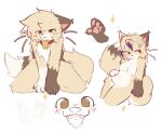 aarelthings blush blush_lines breasts brown_body brown_fur caramel_(aarelthings) collar collar_only dipstick_ears dipstick_tail disembodied_hand domestic_cat duo ear_markings featureless_breasts featureless_crotch felid feline felis fur gloves_(marking) headpat hi_res mammal markings multicolored_body multicolored_ears multicolored_fur multiple_poses nude nude_anthro nude_female open_mouth open_smile pose simple_background smile solo_focus tail tail_markings tan_body tan_fur whiskers white_background white_body white_fur white_tail_tip
