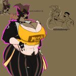 1:1 2_horns absurd_res anthro bat_(object) big_breasts big_bulge billy_(deadlock) bovid breasts bulge caprine cleavage clothed clothing collar crossgender deadlock_(game) dialogue duo ear_piercing ear_ring english_text facial_hair facial_piercing fingerless_gloves gloves goat gynomorph handwear hi_res holding_baseball_bat horn huge_breasts human intersex jacket jacob_lash kasnothere leather leather_clothing leather_jacket leather_topwear lips male mammal mtg_crossgender mti_crossgender mustache nose_piercing nose_ring piercing ring_piercing simple_background sparkles spiked_bat spiked_collar spikes standing tan_background text thick_lips thick_thighs topwear valve wide_hips