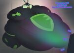anthro belly belly_expansion black_and_green burger canid canine canis coyote english_text expansion food hi_res hypnosis hypnotic_eyes hypnotized_male immobile immobilization loonatics_unleashed looney_tunes male mammal massive_belly mind_control morbidly_obese morbidly_obese_male mrisaac obese obese_male overeating overweight overweight_male pec_grab pec_squeeze pecs puffed_cheeks solo tech_e._coyote text uniformed_male warner_brothers weight_gain
