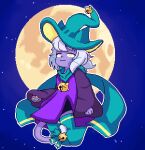 accessory ace_the_raven ambiguous_gender anthro bell bow_ribbon clothing digital_media_(artwork) domestic_cat felid feline felis fur furgonomics hair hat headgear headwear legwear magic_user mammal nonbinary_(lore) pixel_(artwork) ponytail purple_body purple_fur robe scarf shortstack solo tail tail_accessory thigh_highs vivian_moonvale white_hair wizard_hat