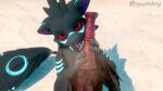 absurd_res animal_genitalia animal_penis anthro avali bedroom_eyes bodily_fluids dark_body dark_fur equine_genitalia equine_penis feathered_wings feathers forked_tongue fur genitals handjob hi_res licking male musk musky_penis narrowed_eyes oral penile penis penis_lick red_eyes saliva sand seductive sex tongue tongue_out umbry umbry_moonlight vein veiny_penis wings