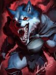 2026 3:4 absurd_res angry anthro armor bared_teeth big_muscles blue_body blue_fur bodily_fluids breastplate broad_shoulders canid canine canis cape cloak clothing cobalto dark_armor digital_media_(artwork) digital_painting_(artwork) drooling fangs fur glowing glowing_eyes grey_body grey_fur half-length_portrait hi_res huge_muscles knight lobo_cobalto looking_at_viewer male mammal metal_armor muscular muscular_anthro muscular_male open_mouth painting_(artwork) pauldron plate_armor portrait red_background red_eyes roaring saliva sharp_teeth simple_background snarling solo spiked_armor spiked_gauntlets spikes teeth teeth_showing thick_neck warrior white_body white_fur wolf