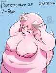 absurd_res anthro bathing belly belly_overhang big_belly big_breasts bigpretzel breasts canid canine fattytober female fox hi_res huge_breasts mammal nipples nude obese overweight overweight_anthro overweight_female shower showering solo weight_gain weight_gain_sequence wet wet_body