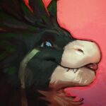 1:1 ambiguous_gender dinosaur fangs feathered_crest feathers feral head_crest hi_res looking_at_viewer neck_tuft portrait prehistoric_species reptile rosemary02 scalie smile solo teeth tongue tuft