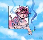 2026 angelbite_piercing anthro arm_tattoo artist_logo artist_name big_breasts big_butt black_fingernails black_nails breasts bridge_piercing butt chest_tattoo collar collar_only colored colored_nails curled_tail digital_drawing_(artwork) digital_media_(artwork) domestic_pig drugs ear_piercing facial_piercing female female_anthro fingernails floppy_ears gauged_ear hair hi_res huge_butt lip_piercing logo mammal marijuana marijuana_blunt nails nonbinary_(lore) nose_piercing nose_ring nude nude_anthro nude_female open_mouth open_smile piercing pink_body pink_hair pink_sclera pink_skin puppi_(sparkibarki) ring_piercing shoulder_tattoo sky skyscape slightly_chubby slightly_chubby_anthro slightly_chubby_female smile smoking smoking_marijuana solo sparkibarki spiked_collar spikes stud_piercing suid suine sus_(pig) tail tail_tuft tattoo text thick_thighs tuft waist_tattoo wide_hips