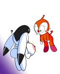 absurd_res alien antennae_(anatomy) anthro big_breasts black_hair body_worship breast_worship breasts captain_bokko dokin-chan female female/female fur hair hi_res huge_breasts in_awe lagomorph leporid long_ears mammal orange_body orange_fur osamu_tezuka rabbit shocked shortstack sincitadel sparkles surprised the_amazing_3 white_body white_fur