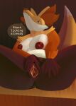 absurd_res angry annoyed anthro areola belly big_areola big_belly big_breasts big_ears breasts canid clitoris command commanding_viewer condescending cunnilingus_request dark dark_legs delphox dominant dominant_female dramatic_lighting english_text erect_nipples female female_anthro first_person_view fur generation_6_pokemon genital_focus genitals hi_res inner_ear_fluff legs_up lineless long_snout looking_at_viewer low-angle_view lying mammal mature_anthro mature_female multicolored_body narrowed_eyes nintendo nipples oral_request orange_inner_ear_fluff pechka pokemon pokemon_(species) potbelly puffy_areola puffy_nipples questionable_consent red_areola red_eyes red_nipples requesting sex_request sitting slightly_chubby slightly_chubby_anthro slightly_chubby_female snout speech_bubble spread_legs spread_vulva spreading text thick_thighs tuft vulva vulva_focus white_body white_torso wide_hips yellow_body yellow_fur