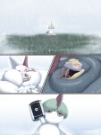 2025 3:4 absurd_res belly big_belly comic feral fur generation_3_pokemon grass green_hair group hair hi_res huge_belly nintendo obese outside overweight plant pokemon pokemon_(species) raining ralts seviper shweetmagnet trio white_body white_fur zangoose